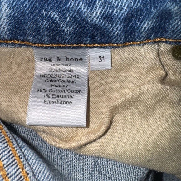 Rag & Bone Wren High-Rise Slim Straight Denim Cut Off Shorts Size 31 - Picture 6 of 6